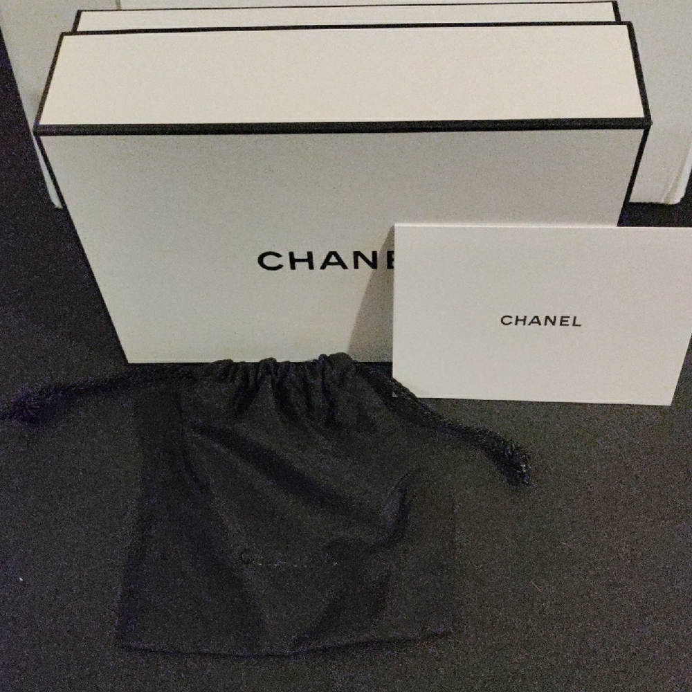 Chanel White Box Set ,Black Dust Bag @ Card NEW !